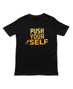 Women Regular Fit Tshirt - Push Yourself Women Regular Fit Tshirt 180 Black | Fullmoon Styles