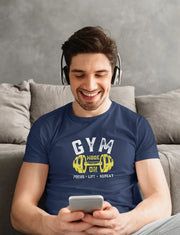 Gym Mode On Men Regular Fit Tshirt 180 Navy Blue Regular Fit Tshirt - Premium Cotton Men Wear