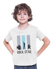 White Regular Fit Tshirt - Rock Star Kids Regular Fit Tshirt 180 Design | Kids Fashion