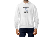 Music Is My Life Men Regular Fit Hoodie 320 White Regular Fit Hoodie - Premium Cotton Men Wear