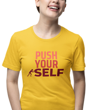 Comfortable Women Regular Fit Tshirt in Yellow - 180 GSM | Fullmoon Styles