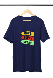 Premium Navy Blue Regular Fit Tshirt for Men - 180 GSM Cotton | Fullmoon Styles