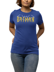 Batman Women Regular Fit Tshirt 180 Royal Blue Regular Fit Tshirt - Premium Cotton Women Wear