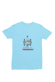 Men Regular Fit Tshirt - Git Commit Awesomeness Men Regular Fit Tshirt 180 Sky Blue | Fullmoon Styles