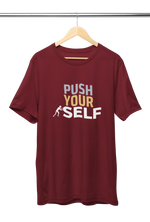 Women Regular Fit Tshirt - Push Yourself Women Regular Fit Tshirt 180 Maroon | Fullmoon Styles