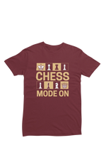 Men Regular Fit Tshirt - Chess Mode On Men Regular Fit Tshirt 180 Maroon | Fullmoon Styles