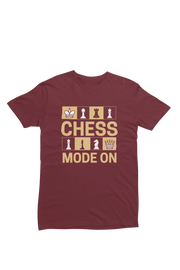 Men Regular Fit Tshirt - Chess Mode On Men Regular Fit Tshirt 180 Maroon | Fullmoon Styles