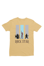 Women Regular Fit Tshirt - Rock Star Women Regular Fit Tshirt 180 Beige | Fullmoon Styles
