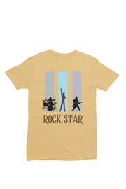 Women Regular Fit Tshirt - Rock Star Women Regular Fit Tshirt 180 Beige | Fullmoon Styles