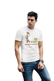 Toy Story Woody Men Oversized 240 White Oversized - Premium Cotton Men Wear