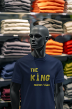 Navy Blue Regular Fit Tshirt - King Never Falls Men Regular Fit Tshirt 180 Design | Men Fashion