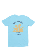 Sky Blue Regular Fit Tshirt - Good Day To Read Women Regular Fit Tshirt 180 Design | Women Fashion