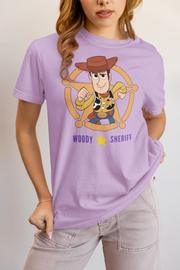 Toy Story Woody Sheriff Women Regular Fit Tshirt 180 Lavender Regular Fit Tshirt - Premium Cotton Women Wear
