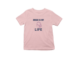 Baby Pink Regular Fit Tshirt - Music Is My Life Kids Regular Fit Tshirt 180 Design | Kids Fashion