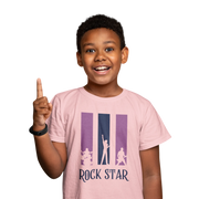 Rock Star Kids Regular Fit Tshirt 180 Baby Pink Regular Fit Tshirt - Premium Cotton Kids Wear