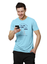 Comfortable Men Regular Fit Tshirt in Sky Blue - 180 GSM | Fullmoon Styles