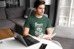 Men Regular Fit Tshirt - Books Food For Brain Men Regular Fit Tshirt 180 Bottle Green | Fullmoon Styles