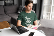 Men Regular Fit Tshirt - Books Food For Brain Men Regular Fit Tshirt 180 Bottle Green | Fullmoon Styles