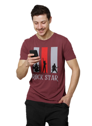 Comfortable Men Regular Fit Tshirt in Maroon - 180 GSM | Fullmoon Styles
