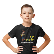 Black Regular Fit Tshirt - Toy Story Woody Kids Regular Fit Tshirt 180 Design | Kids Fashion