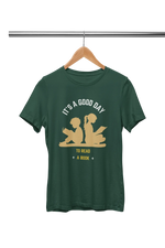 Good Day To Read Men Regular Fit Tshirt 180 Bottle Green Regular Fit Tshirt - Premium Cotton Men Wear