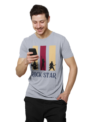 Comfortable Men Regular Fit Tshirt in Gray - 180 GSM | Fullmoon Styles