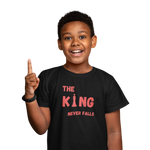 Black Regular Fit Tshirt - King Never Falls Kids Regular Fit Tshirt 180 Design | Kids Fashion