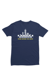 Men Regular Fit Tshirt - Chess Think Before You Move Men Regular Fit Tshirt 180 Navy Blue | Fullmoon Styles