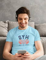 Gym Mode On Men Regular Fit Tshirt 180 Sky Blue Regular Fit Tshirt - Premium Cotton Men Wear