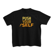 Black Regular Fit Tshirt - Push Yourself Kids Regular Fit Tshirt 180 Design | Kids Fashion