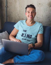 King Never Falls Men Regular Fit Tshirt 180 Sky Blue Regular Fit Tshirt - Premium Cotton Men Wear