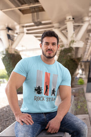 Rock Star Men Regular Fit Tshirt 180 Sky Blue Regular Fit Tshirt - Premium Cotton Men Wear