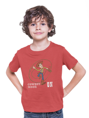 Kids Regular Fit Tshirt - Woody Cowboy Mode On Kids Regular Fit Tshirt 180 Red | Fullmoon Styles