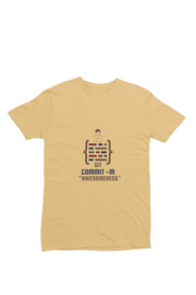 Beige Regular Fit Tshirt - Git Commit Awesomeness Men Regular Fit Tshirt 180 Design | Men Fashion