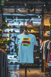 Make Today Great Women Regular Fit Tshirt 180 Sky Blue Regular Fit Tshirt - Premium Cotton Women Wear