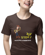 Toy Story Woody Women Oversized 210 Brown Oversized - Premium Cotton Women Wear