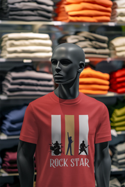 Red Regular Fit Tshirt - Rock Star Men Regular Fit Tshirt 180 Design | Men Fashion