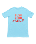 Sky Blue Regular Fit Tshirt - Push Yourself Women Regular Fit Tshirt 180 Design | Women Fashion