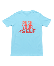 Sky Blue Regular Fit Tshirt - Push Yourself Women Regular Fit Tshirt 180 Design | Women Fashion
