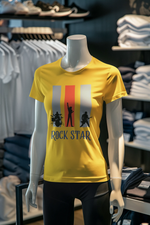 Yellow Regular Fit Tshirt - Rock Star Women Regular Fit Tshirt 180 Design | Women Fashion