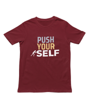 Men Regular Fit Tshirt - Push Yourself Men Regular Fit Tshirt 180 Maroon | Fullmoon Styles