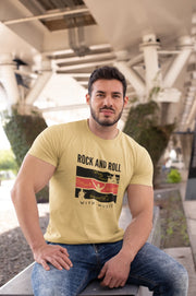 Rock N Roll With Music Men Oversized 240 Beige Oversized - Premium Cotton Men Wear