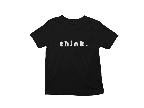 Kids Regular Fit Tshirt - Chess Think Kids Regular Fit Tshirt 180 Black | Fullmoon Styles