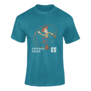 Men Oversized - Woody Cowboy Mode On Men Oversized 240 Teal Blue | Fullmoon Styles