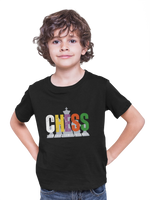 Chaos Checkmate Kids Regular Fit Tshirt 180 Black Regular Fit Tshirt - Premium Cotton Kids Wear