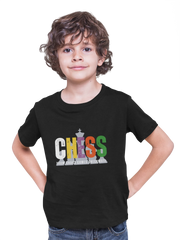 Chaos Checkmate Kids Regular Fit Tshirt 180 Black Regular Fit Tshirt - Premium Cotton Kids Wear