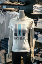 White Regular Fit Tshirt - Rock Star Women Regular Fit Tshirt 180 Design | Women Fashion