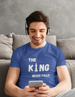 Comfortable Men Regular Fit Tshirt in Royal Blue - 180 GSM | Fullmoon Styles