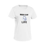 Women Regular Fit Tshirt - Music Is My Life Women Regular Fit Tshirt 180 White | Fullmoon Styles