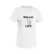 Women Regular Fit Tshirt - Music Is My Life Women Regular Fit Tshirt 180 White | Fullmoon Styles